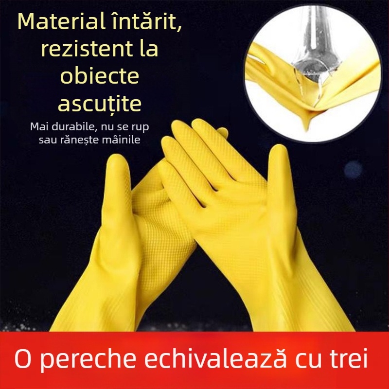 Mănuși de bucătărie din latex Shangrui, îngroșate, rezistente la uzură și impermeabile, pentru spălat vase
