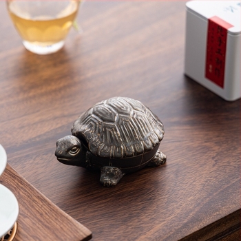 Scrumieră ceramică cu capac – Țestoasa longevității, decor pentru birou sau sufragerie, stil tradițional chinezesc