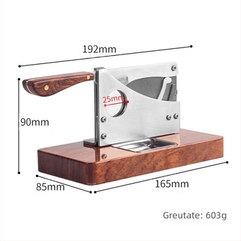Tăietor de țigări cu ghilotină, design de birou, lamă din oțel inoxidabil, bază din rosewood, cookbool
