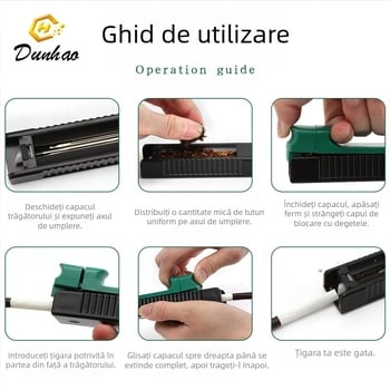 Trăgător manual pentru țigarete, construcție din plastic, portabil, ușor de utilizat, unealtă DIY pentru rularea țigaretelor