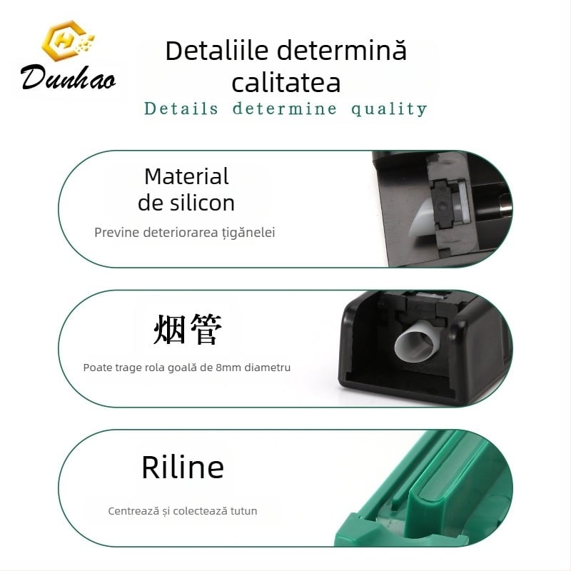 Trăgător manual pentru țigarete, construcție din plastic, portabil, ușor de utilizat, unealtă DIY pentru rularea țigaretelor