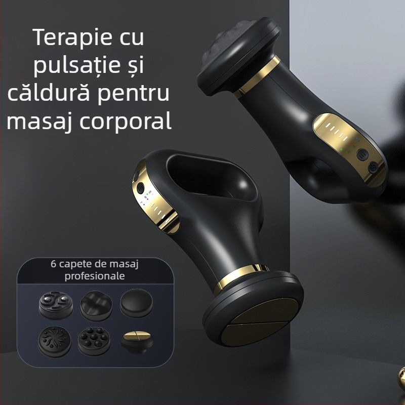 Masajer fără fir pentru corp cu masaj abdominal pulsativ — moduri: vibrație, compresie caldă, puls de joasă frecvență, frământare; control prin buton; model SL-730 6/50