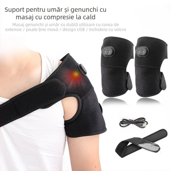 Pad încălzitor USB pentru umăr și genunchi cu compresie elastică și masaj cu vibrații