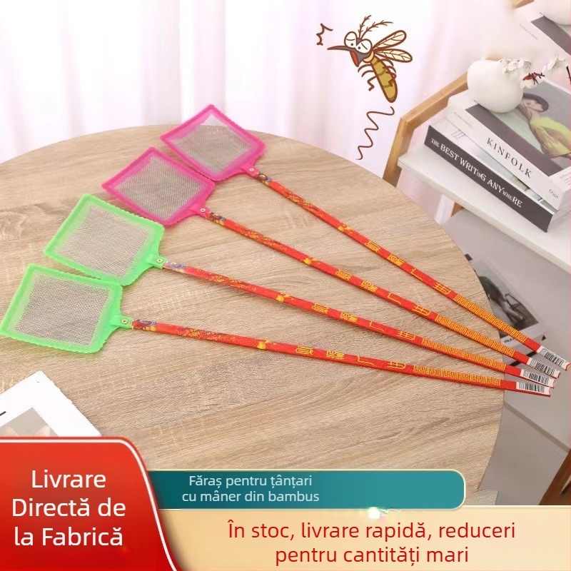 Pârșură de muște din bambus și plasă de fier; stil chinezesc; netoxic