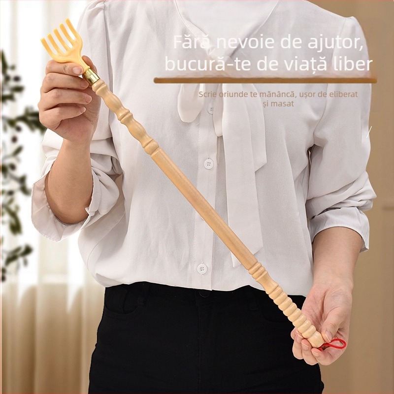 Scărpinător pentru spate – dispozitiv manual din lemn/bambus (Funcție: scărpinare pe spate; Material: lemn/bambus)