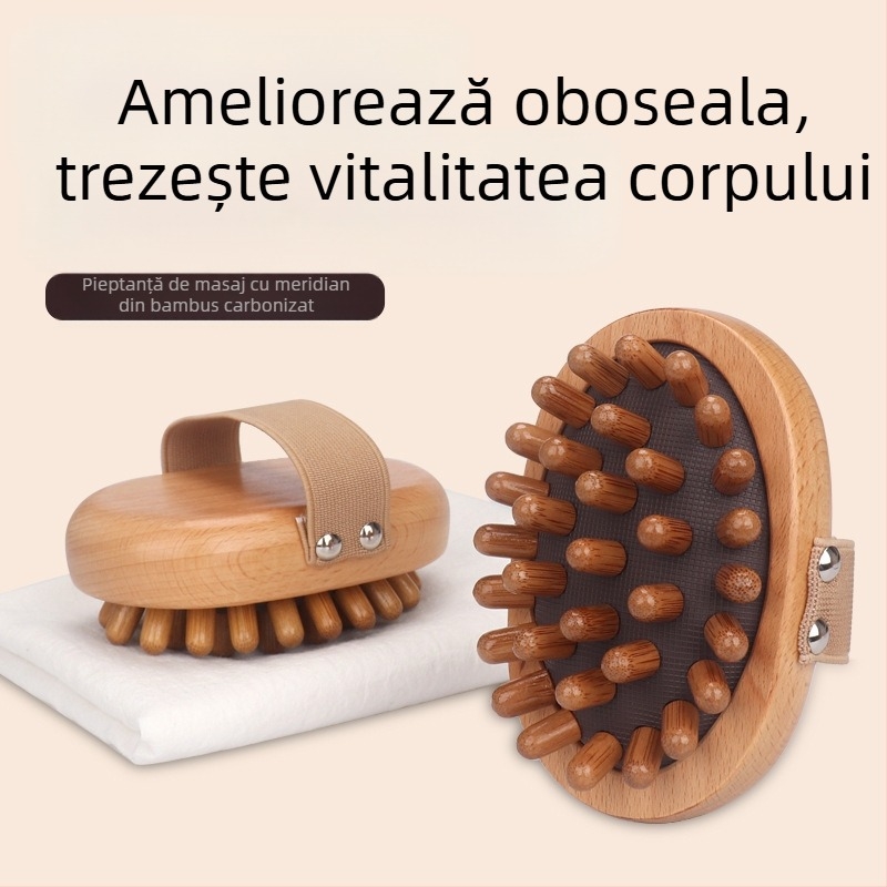 Pieptene de masaj Meridiane — din fag, pentru ameliorarea oboselii