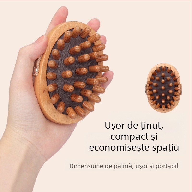 Pieptene de masaj Meridiane — din fag, pentru ameliorarea oboselii