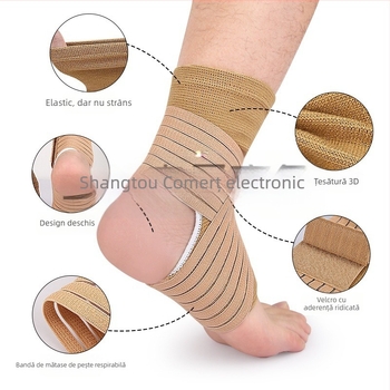 Protecție gleznă cu bandă de comprimare, din spandex, pentru baschet și badminton, adulți