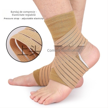 Protecție gleznă cu bandă de comprimare, din spandex, pentru baschet și badminton, adulți