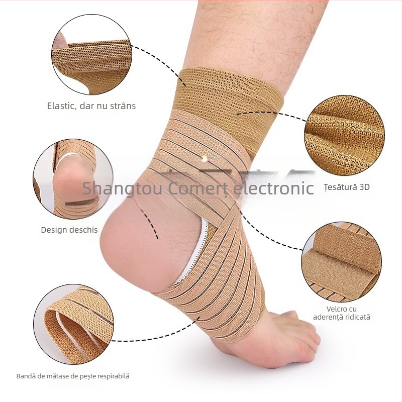 Protecție gleznă cu bandă de comprimare, din spandex, pentru baschet și badminton, adulți