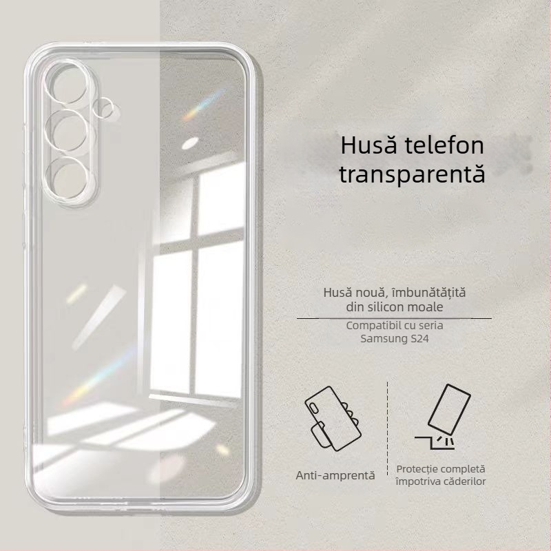 Carcasă TPU pentru Samsung S24/S24 Ultra, protecție completă a obiectivului, rezistență la șocuri, anti-amprentare, presare termică