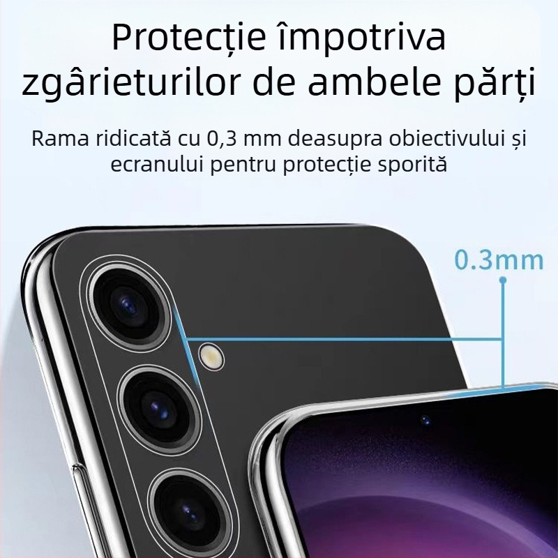 Carcasă TPU pentru Samsung S24/S24 Ultra, protecție completă a obiectivului, rezistență la șocuri, anti-amprentare, presare termică