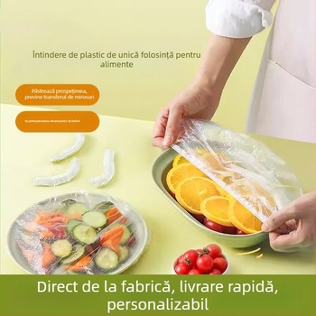 Capac plastic de unică folosință pentru boluri și farfurii – acoperire elastică pentru resturi din frigider, protecție împotriva prafului și mirosurilor