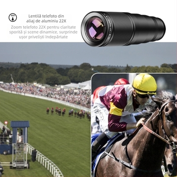 APLEXEL 22x teleobiectiv, macro, fisheye și wide pentru smartphone, patru în unu, unghi de 120°