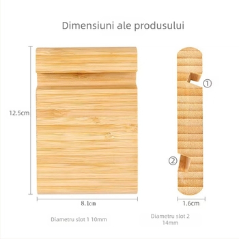 Suport de birou din bambus pentru telefon și tabletă, compatibil universal, personalizabil, etichetă privată licențiată