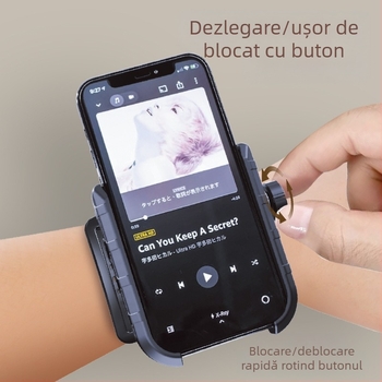 Suport pentru telefon la încheietura mâinii pentru sport – suport din plastic universal, potrivit pentru alergare și ciclism, cu personalizare