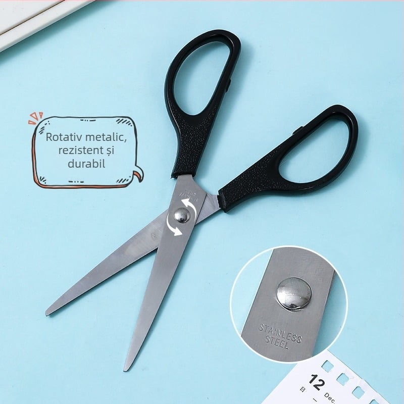 Lidemei 601-1 Foarfece de birou de siguranță pentru tăierea hârtiei, din plastic + fier, mâner din plastic