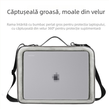 Geantă pentru laptop din piele de miel – impermeabilă, rezistentă la uzură și la tăiere, cu model în dungi, căptușeală din poliester