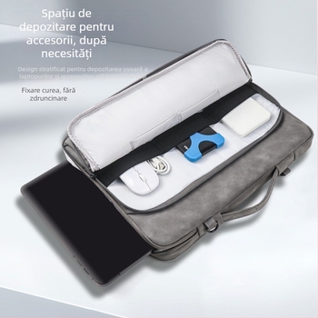 Geantă pentru laptop din piele de miel – impermeabilă, rezistentă la uzură și la tăiere, cu model în dungi, căptușeală din poliester