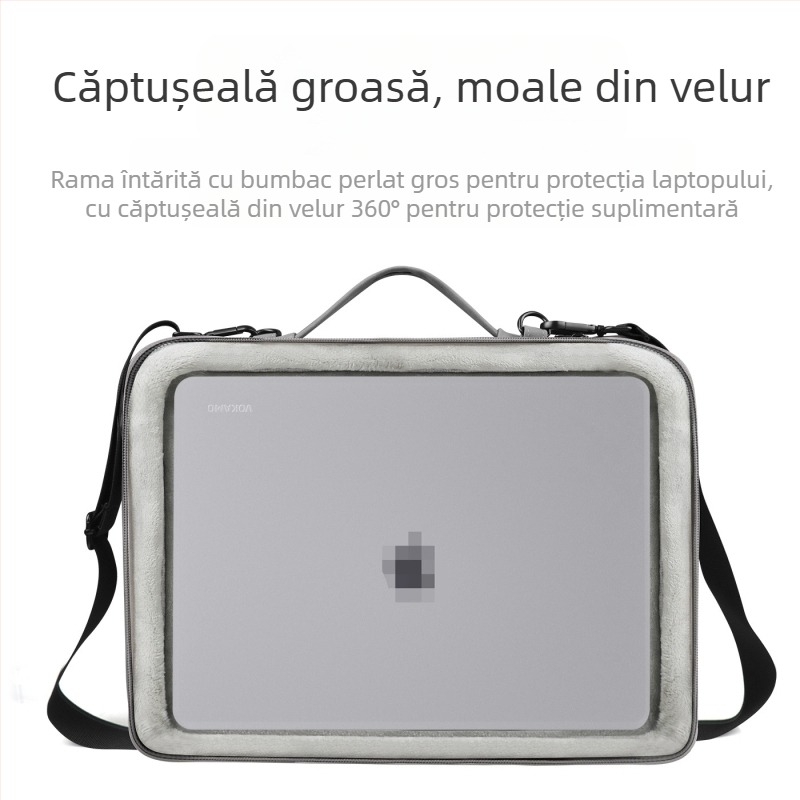 Geantă pentru laptop din piele de miel – impermeabilă, rezistentă la uzură și la tăiere, cu model în dungi, căptușeală din poliester