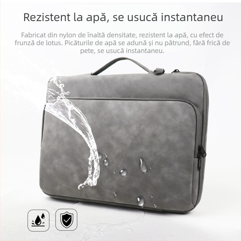 Geantă pentru laptop din piele de miel – impermeabilă, rezistentă la uzură și la tăiere, cu model în dungi, căptușeală din poliester