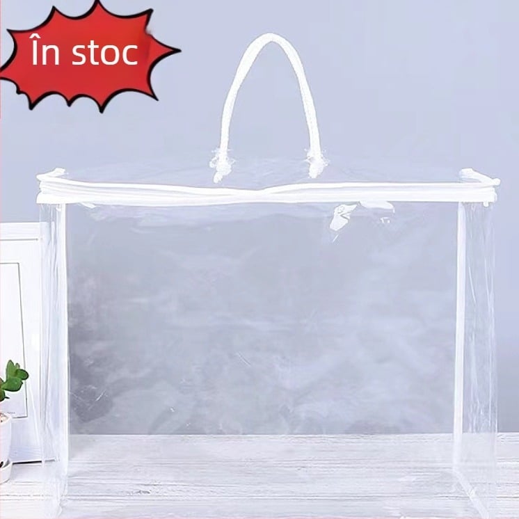 Geantă PVC cu fermoar pentru depozitare pilote și lenjerie — Minimalist, set de 4 piese, personalizabil