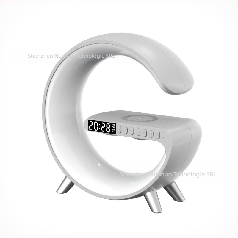 Difuzor Bluetooth cu ceas de alarmă și încărcător wireless, Bluetooth 5.3, 10W, 100 Hz-20 kHz, rază de 10 m, rating IPX1