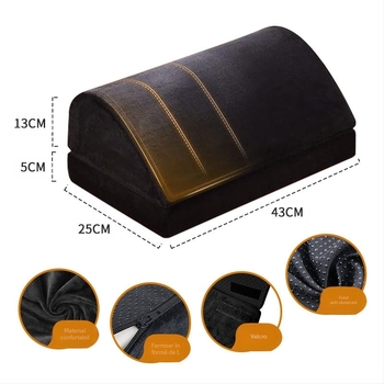 Pernă pentru picioare cu două straturi, înălțime reglabilă, formă de lacrimă, bază antiderapantă, miez din memory cotton, detașabilă și lavabilă