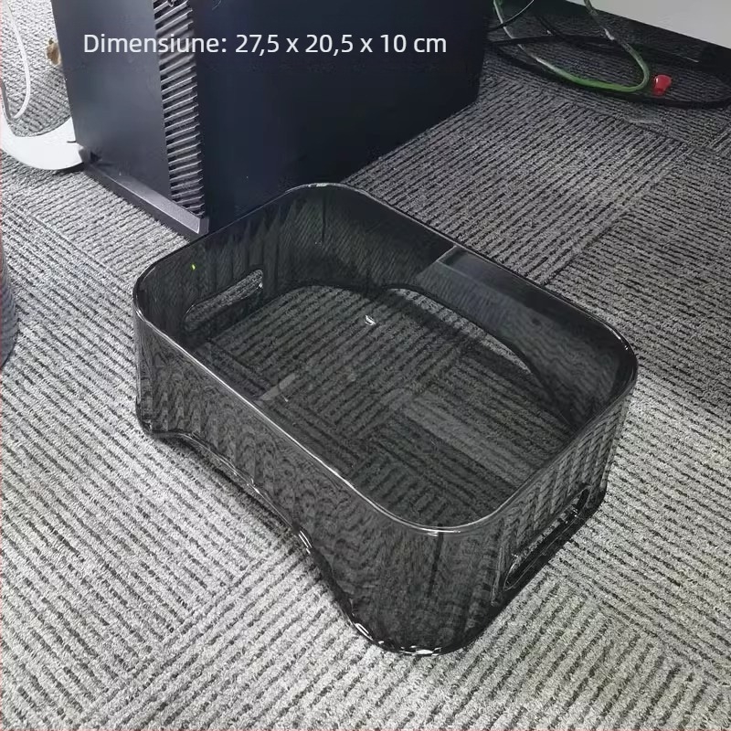 Taburet plastic dreptunghiular pentru pantofi, spațiu de depozitare, suport pentru picioare multifuncțional pentru birou sub masă – Anjin