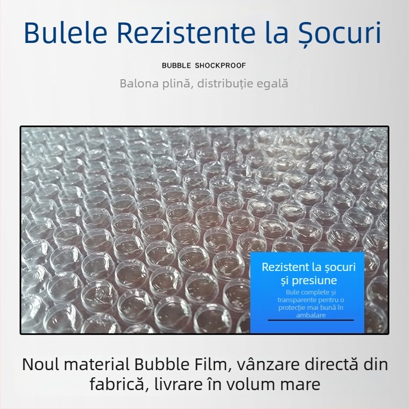Rolă de folie cu bule pentru ambalare, îngroșată, bule medii, grosime 5–6, diametrul bulelor 10 mm, înălțimea bulelor 4 mm, densitate 10