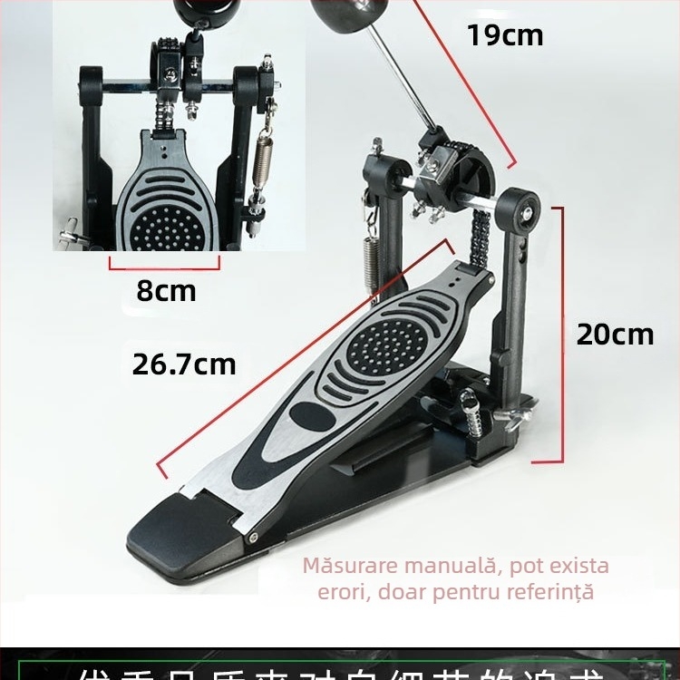 Novos Pedal avansat pentru tobă cu lanț dublu