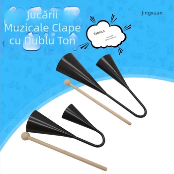 Orff instrument de percuție - Trompetă dublă, metal, Jing Xuan, Pentru copii 4–6 ani