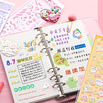 Thousand Waves set autocolante DIY pentru jurnalizare, cu cutie de depozitare - stil coreean, cadou pentru afaceri