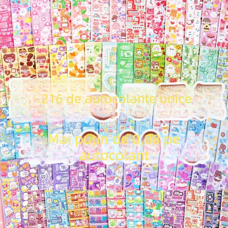 Thousand Waves set autocolante DIY pentru jurnalizare, cu cutie de depozitare - stil coreean, cadou pentru afaceri