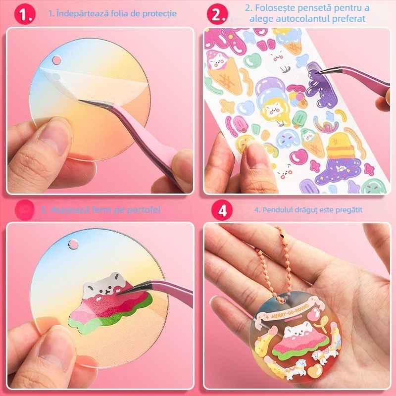 Thousand Waves set autocolante DIY pentru jurnalizare, cu cutie de depozitare - stil coreean, cadou pentru afaceri