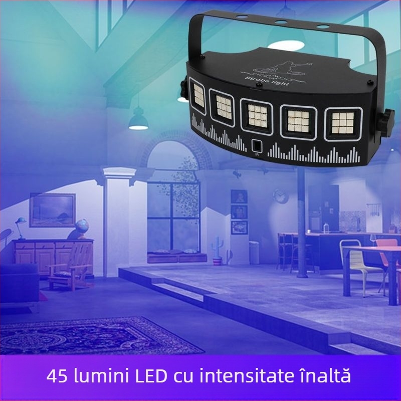 Lampa LED de atmosferă rotativă cu control vocal pentru cameră sau bar