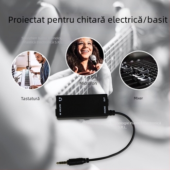 Interfață audio pentru chitară pentru telefoane – BR108, ABS, Lanlison, pentru chitară electrică și bas, accesoriu pentru instrument muzical