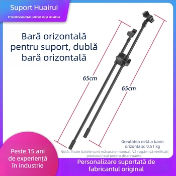 Accesorii pentru suport de podea – clemă universală dublă pentru două bare, construcție din aluminiu/plastic, un nod, marca Tomez