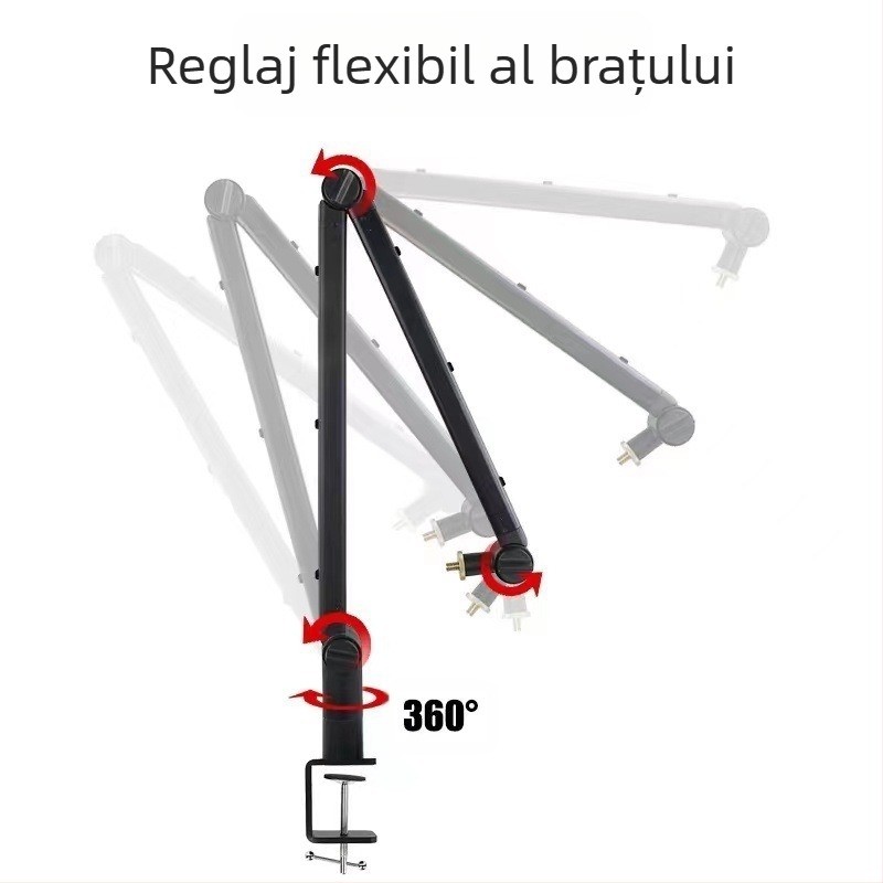 Suport pentru microfon de birou STM1, braț cantilever 360°, telescopic reglabil