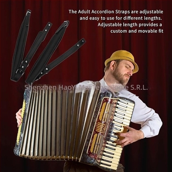 Curea din piele pentru acordeon pian - reglabilă, impermeabilă, model HYM983