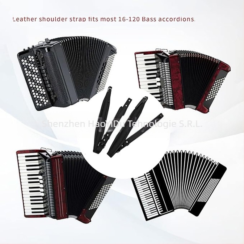 Curea din piele pentru acordeon pian - reglabilă, impermeabilă, model HYM983