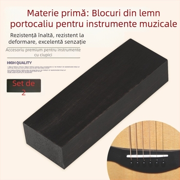 Mâner din lemn de Ebony pentru instrumente cu coarde de tip occidental, Model Y-76, Decorare inlay DIY, Accesorii pentru instrumente cu coarde, Ambalare PE pungă