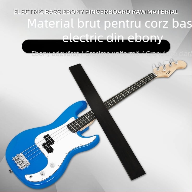 GT-43 fingerboard din ebonie pentru bas electric, material: ebonie, ambalaj: pungă OPP, etichetă privată licențiată