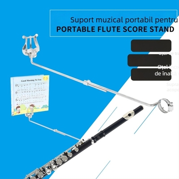 Clip pentru partituri de flaut, portabil, model ZJ-11, din fier, ambalaj OPP, pentru instrumente muzicale