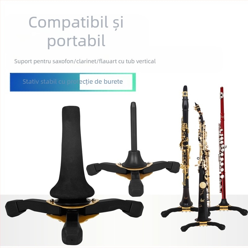 Suport metalic S-125, trepied pliabil pentru saxofon, flaut și clarinet