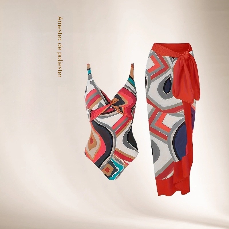 Costum de baie întreg pentru femei, fără mâneci, cu burete în zona bustului, model mic și proaspăt, poliester cu imprimeu digital și căptușeală din 18% spandex