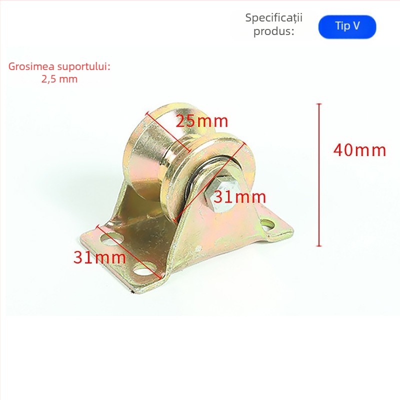 Rulou pentru șine cu configurații în formă V, U și H, corp rotund din oțel, placă groasă de oțel, fontă cu cadru — Ting Yun