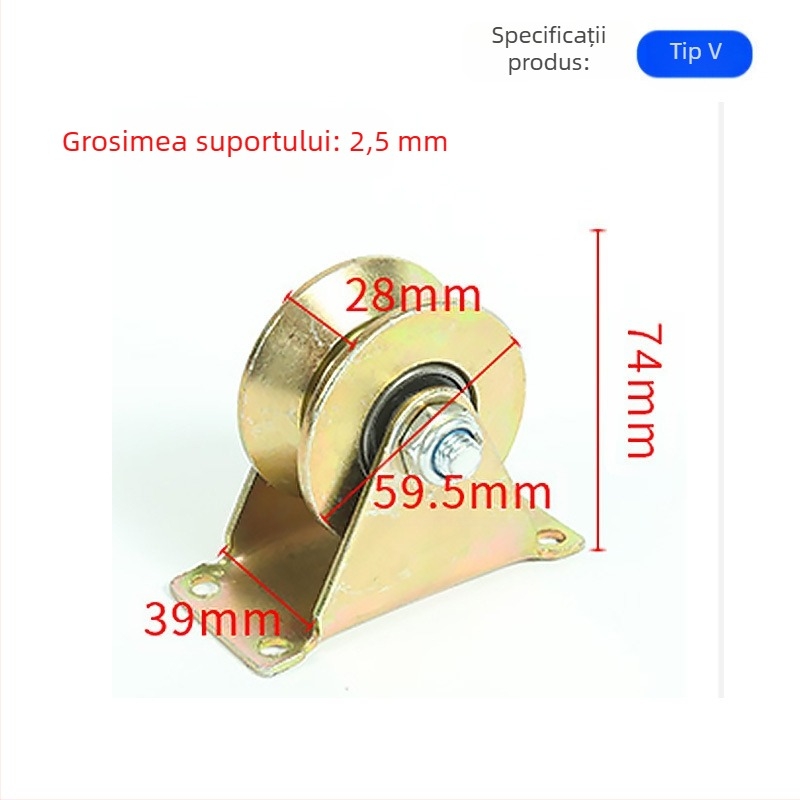 Rulou pentru șine cu configurații în formă V, U și H, corp rotund din oțel, placă groasă de oțel, fontă cu cadru — Ting Yun