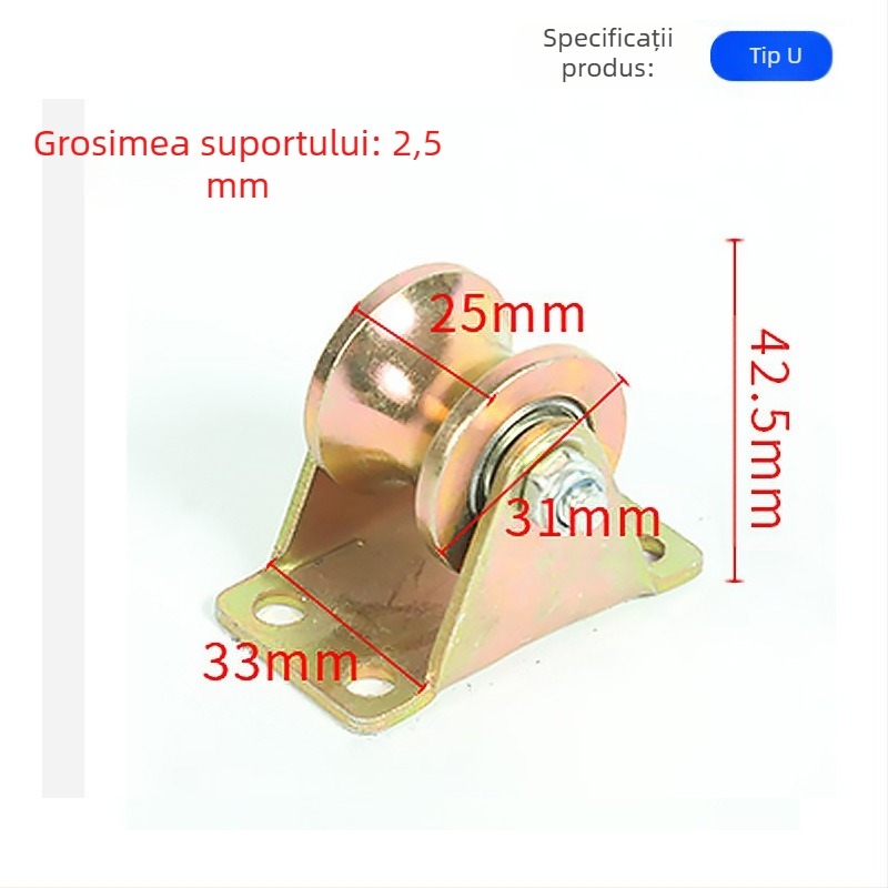 Rulou pentru șine cu configurații în formă V, U și H, corp rotund din oțel, placă groasă de oțel, fontă cu cadru — Ting Yun