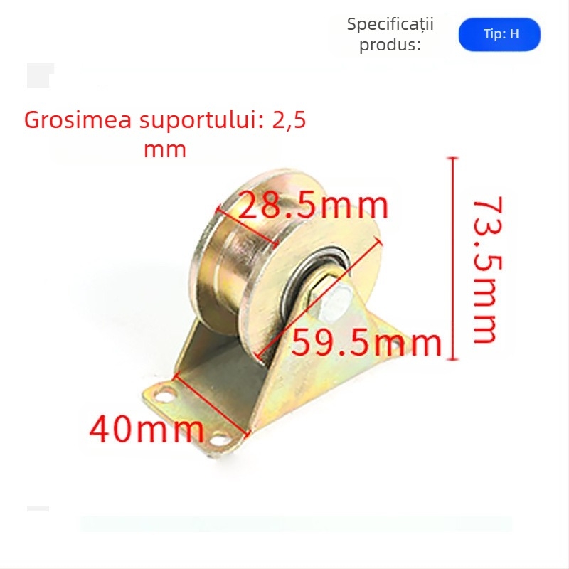 Rulou pentru șine cu configurații în formă V, U și H, corp rotund din oțel, placă groasă de oțel, fontă cu cadru — Ting Yun